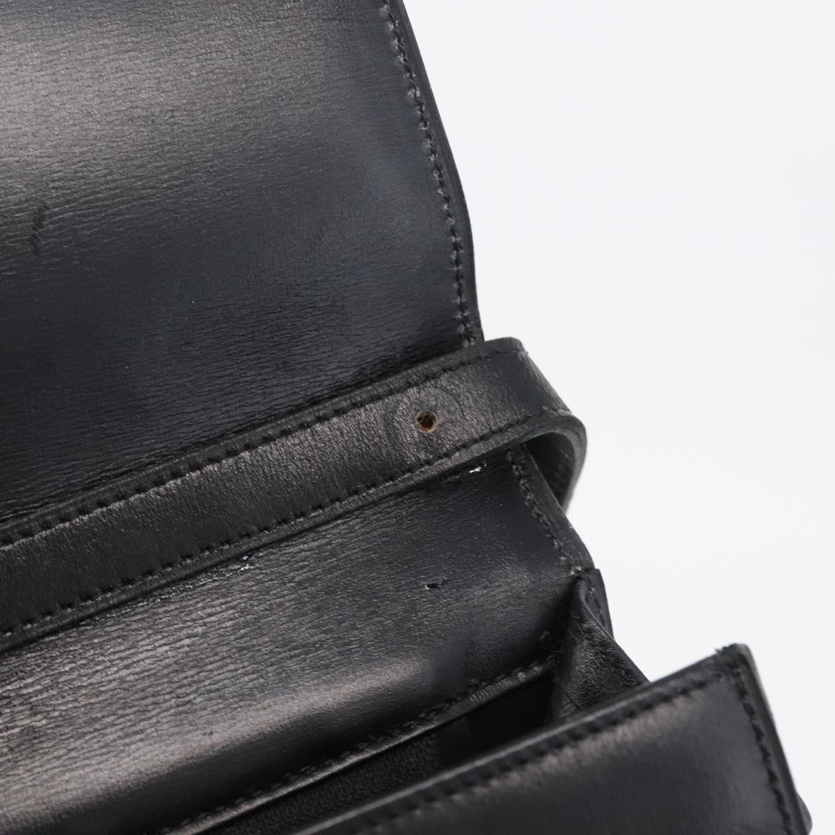 Christian Dior Shoulder Bag Leather Black Gold Auth bs33572