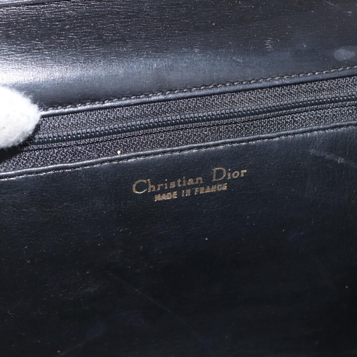 Christian Dior Shoulder Bag Leather Black Gold Auth bs33572