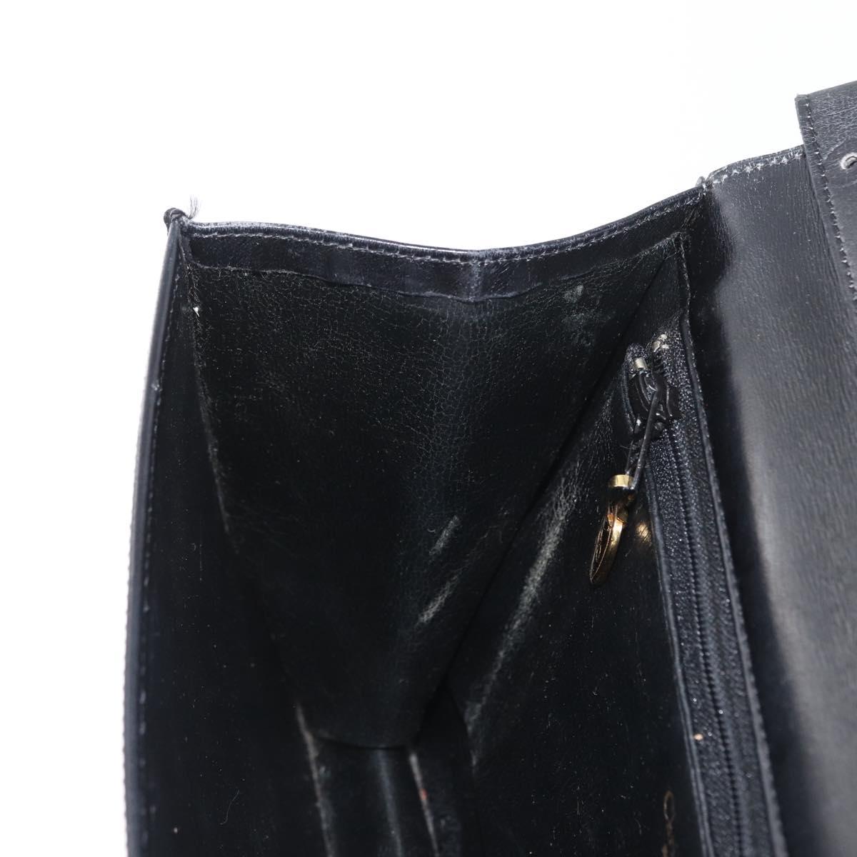 Christian Dior Shoulder Bag Leather Black Gold Auth bs33572