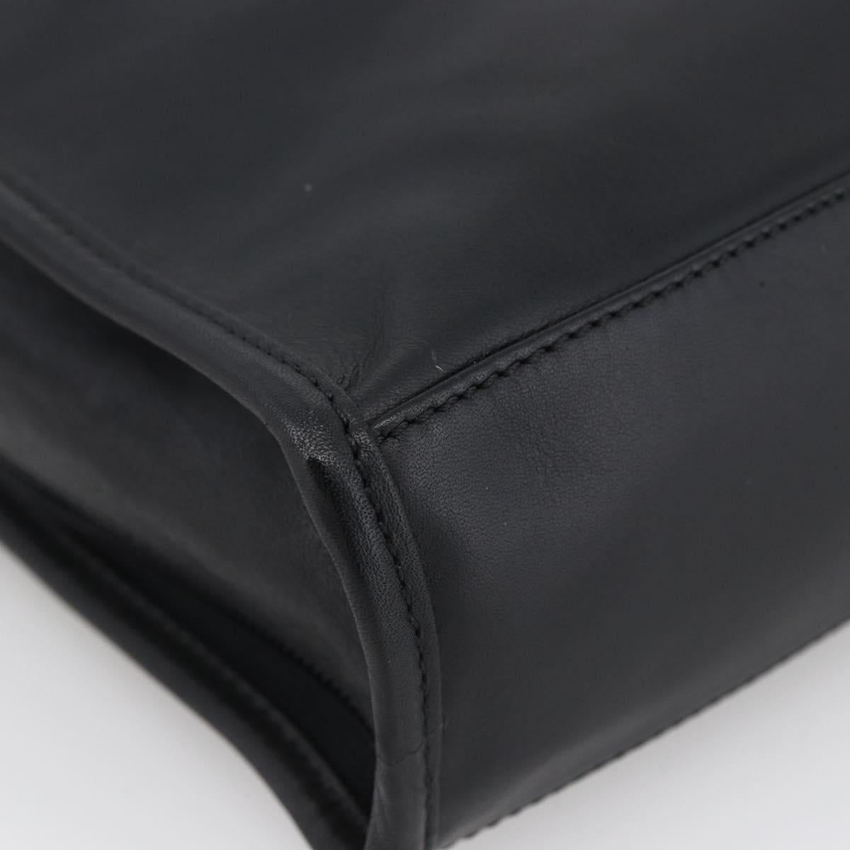 LOEWE Pouch Leather Black Gold Auth bs33573V