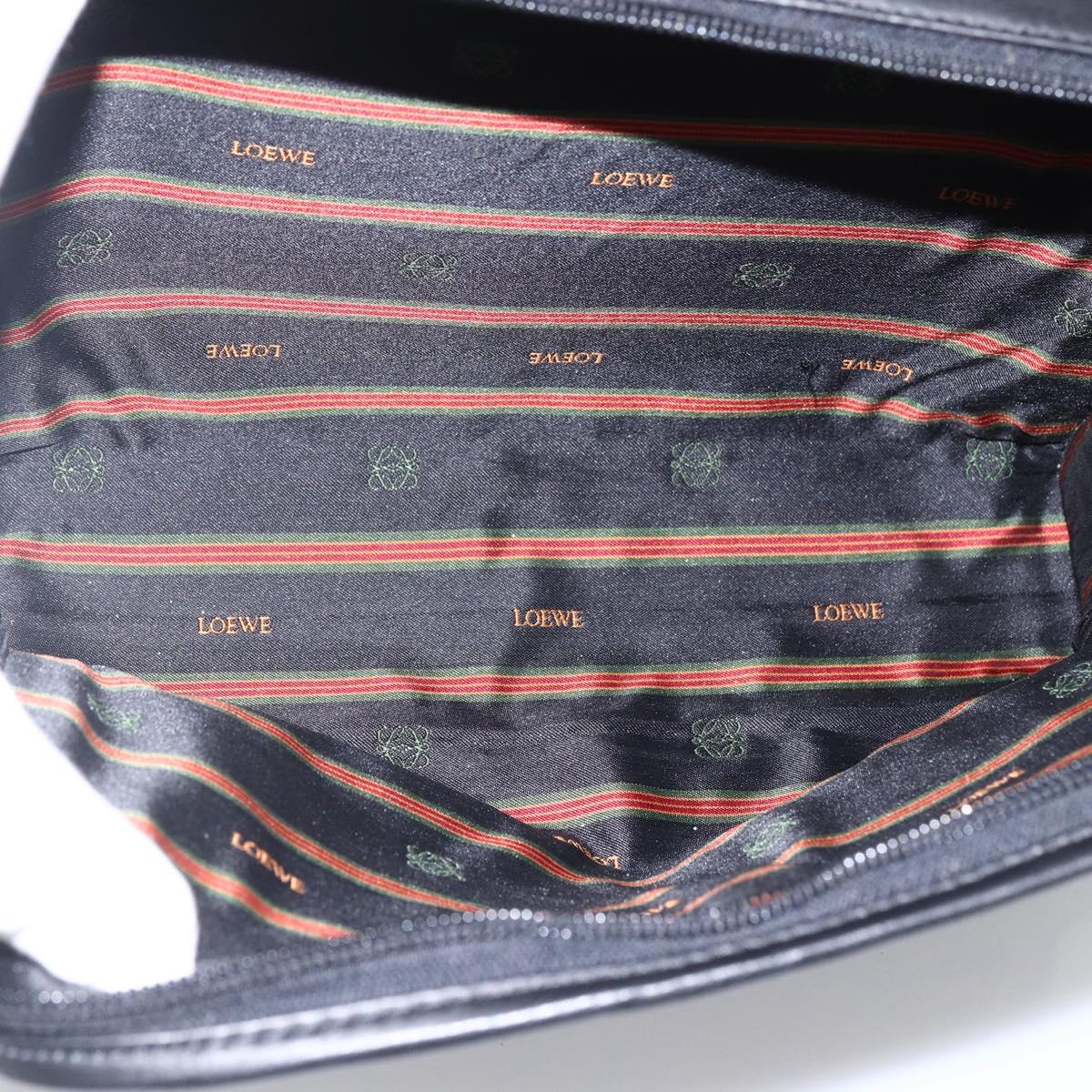 LOEWE Pouch Leather Black Gold Auth bs33573V