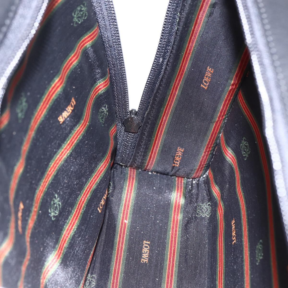 LOEWE Pouch Leather Black Gold Auth bs33573V