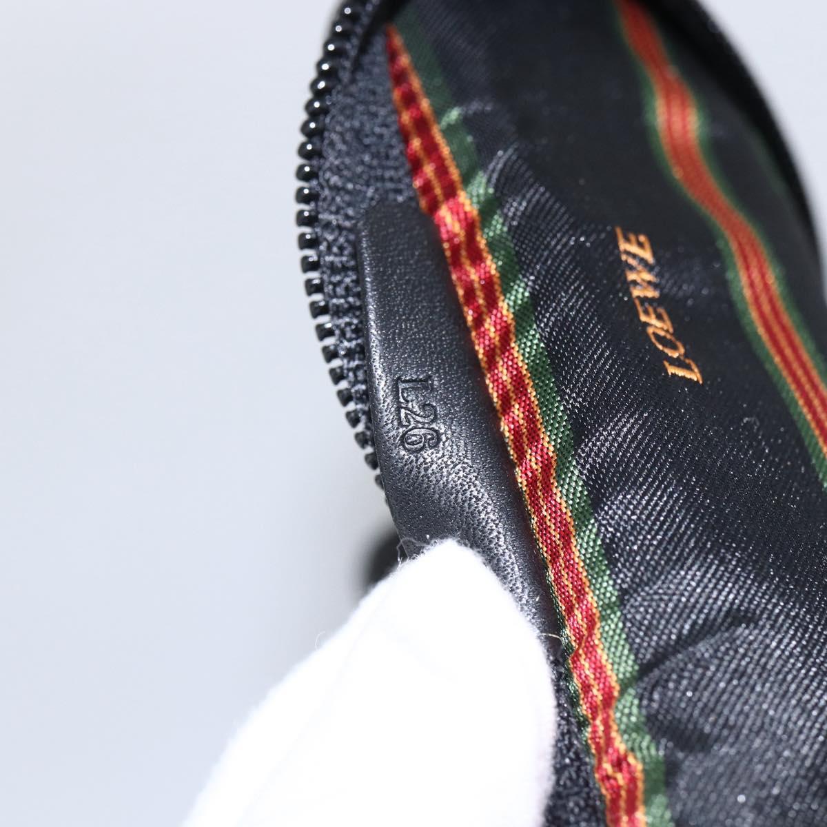 LOEWE Pouch Leather Black Gold Auth bs33573V