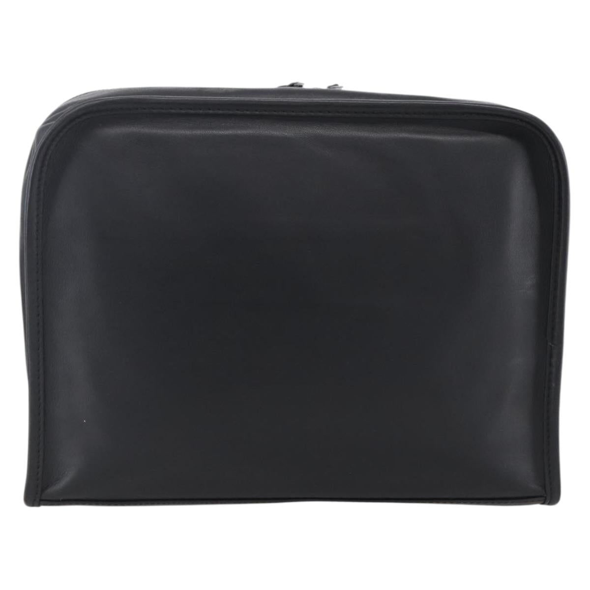 LOEWE Pouch Leather Black Gold Auth bs33573V