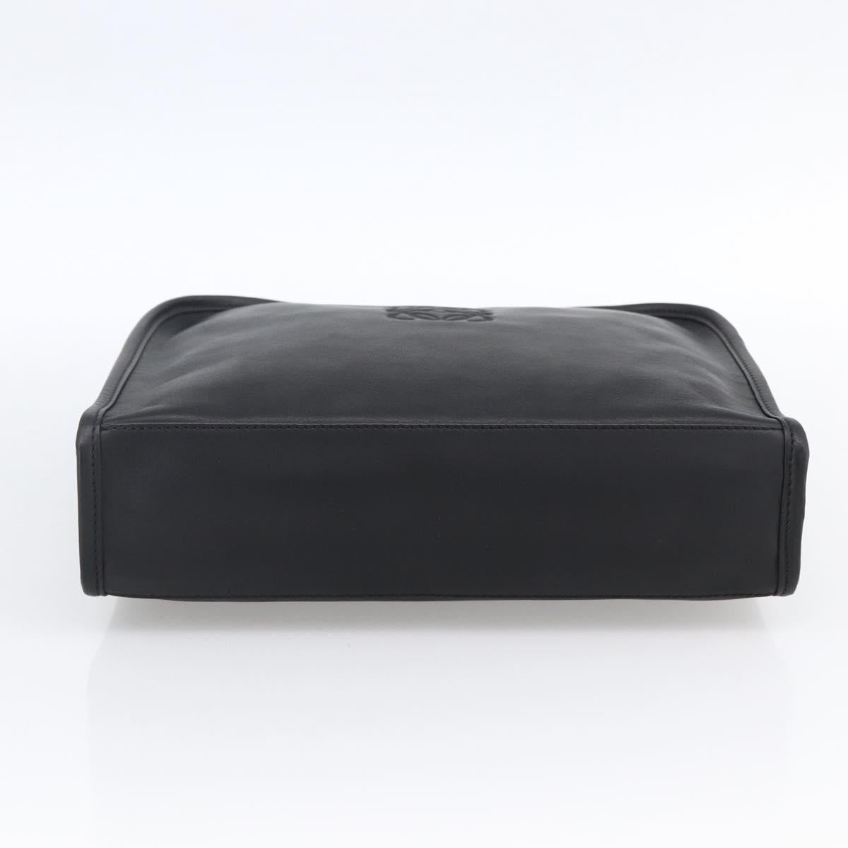 LOEWE Pouch Leather Black Gold Auth bs33573V