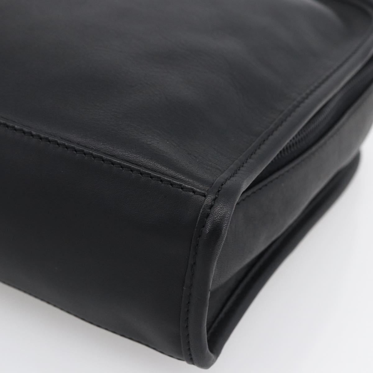 LOEWE Pouch Leather Black Gold Auth bs33573V