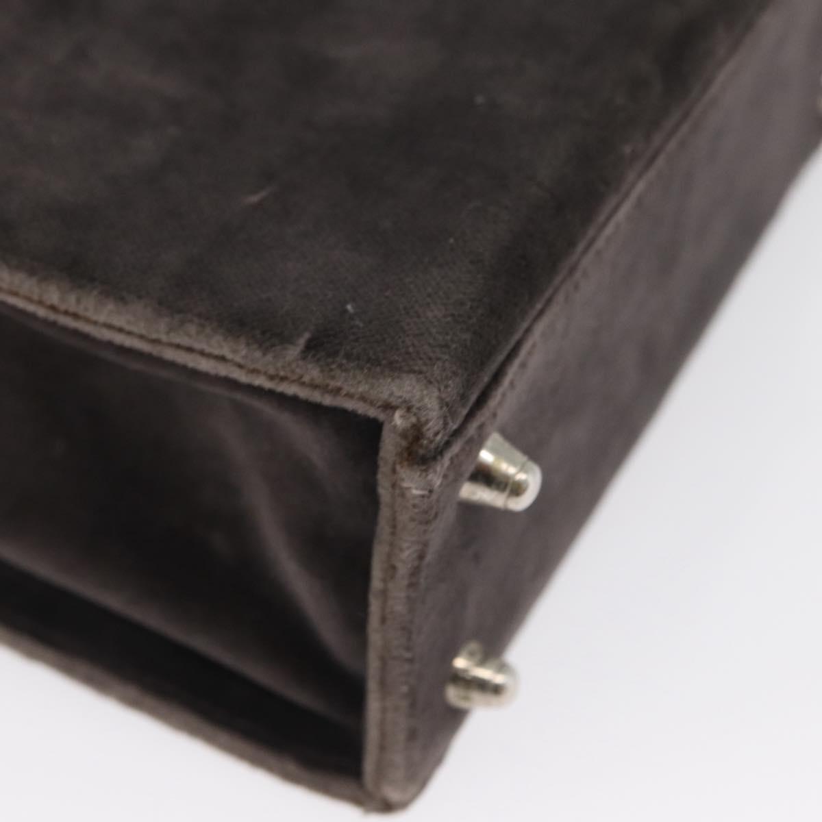 FENDI Shoulder Bag Velor Gray Silver Auth bs33575