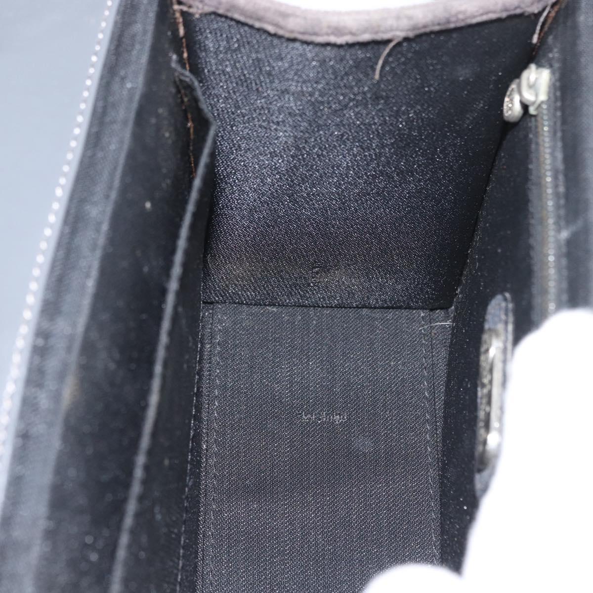 FENDI Shoulder Bag Velor Gray Silver Auth bs33575