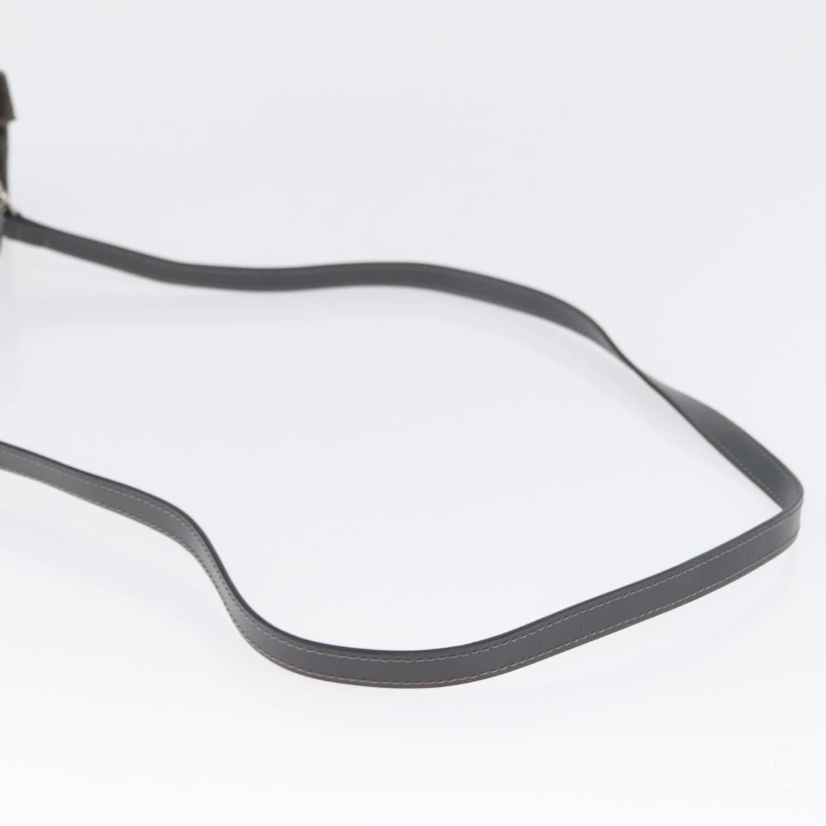 FENDI Shoulder Bag Velor Gray Silver Auth bs33575