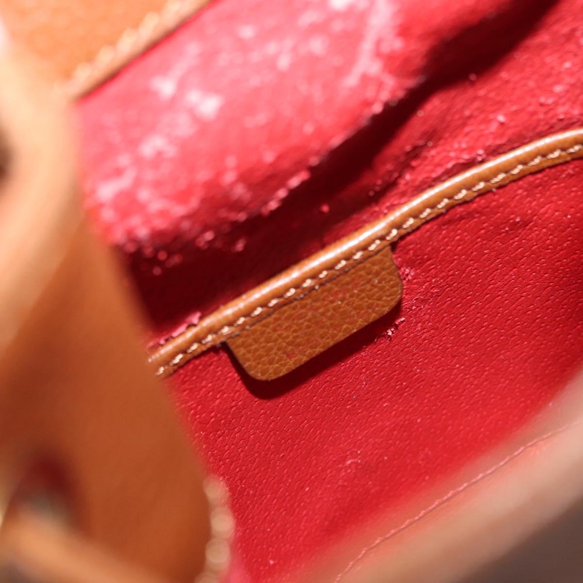 CELINE Body Bag Leather Brown Gold Auth bs33578