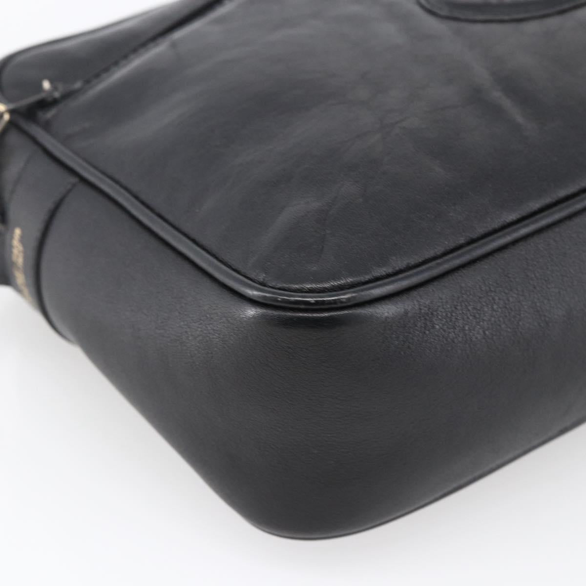 CELINE Shoulder Bag Leather Black Gold Auth bs33579