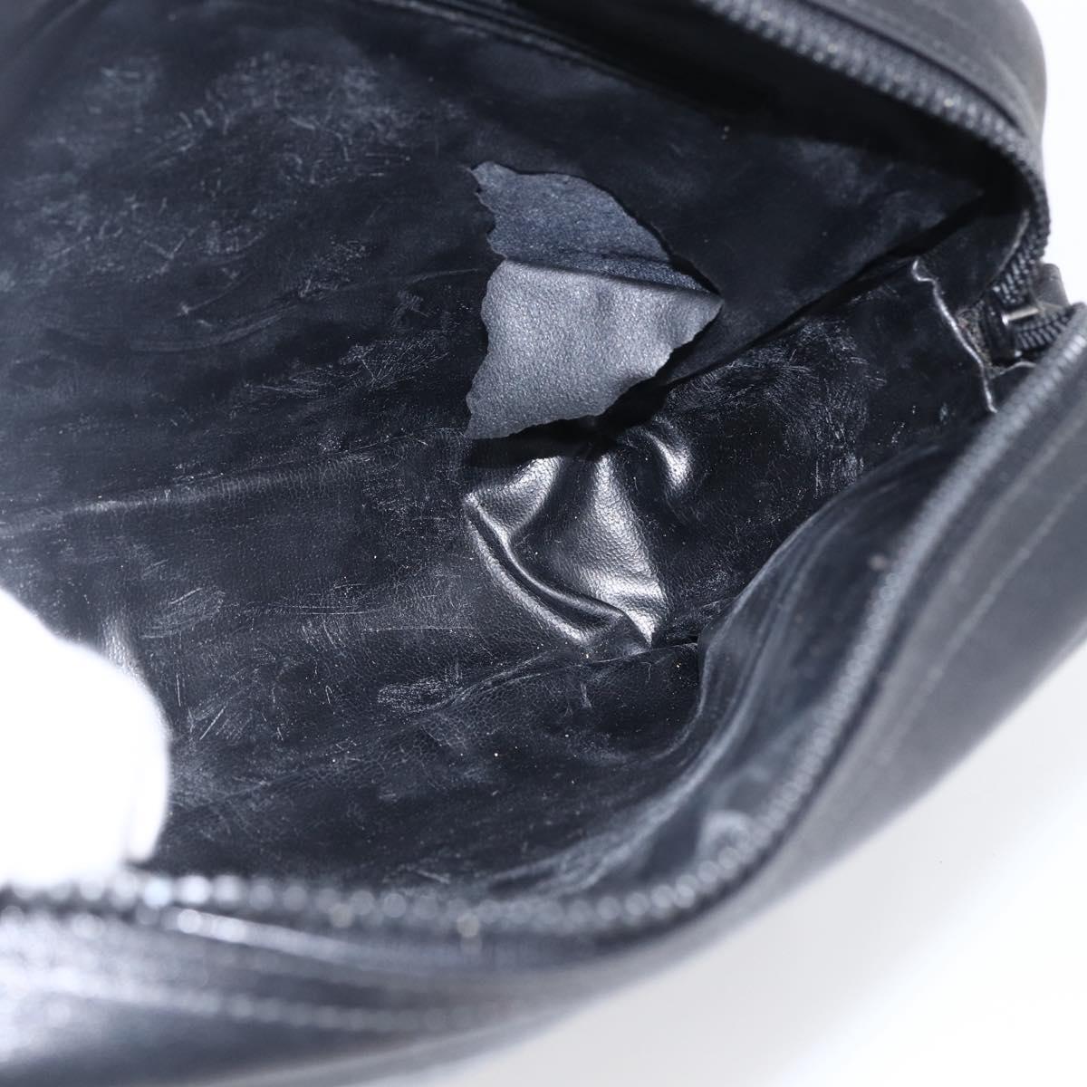 CELINE Shoulder Bag Leather Black Gold Auth bs33579