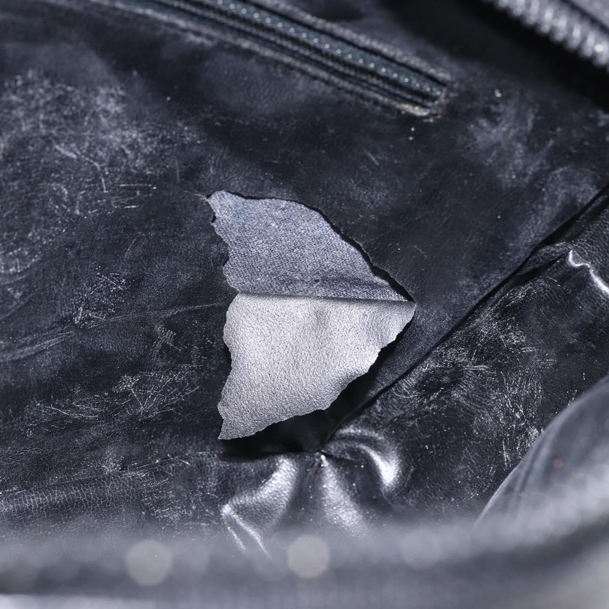 CELINE Shoulder Bag Leather Black Gold Auth bs33579