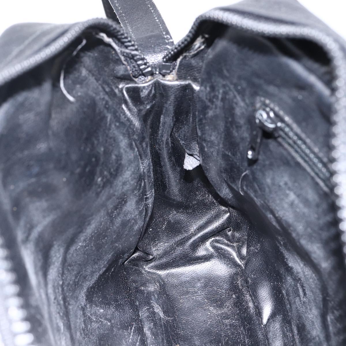 CELINE Shoulder Bag Leather Black Gold Auth bs33579