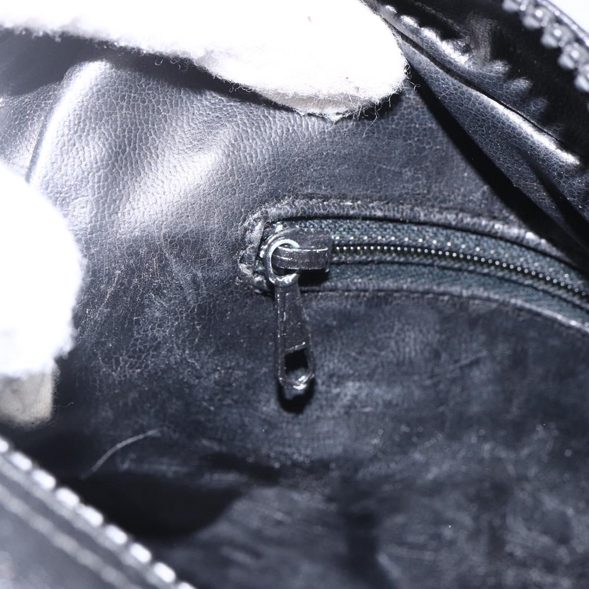 CELINE Shoulder Bag Leather Black Gold Auth bs33579