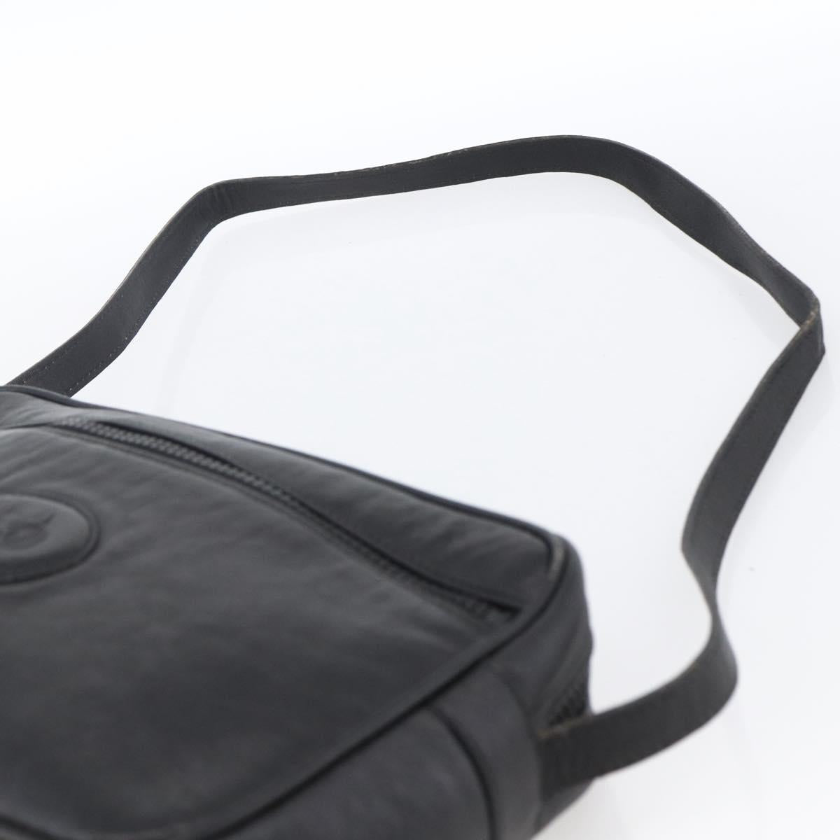 CELINE Shoulder Bag Leather Black Gold Auth bs33579