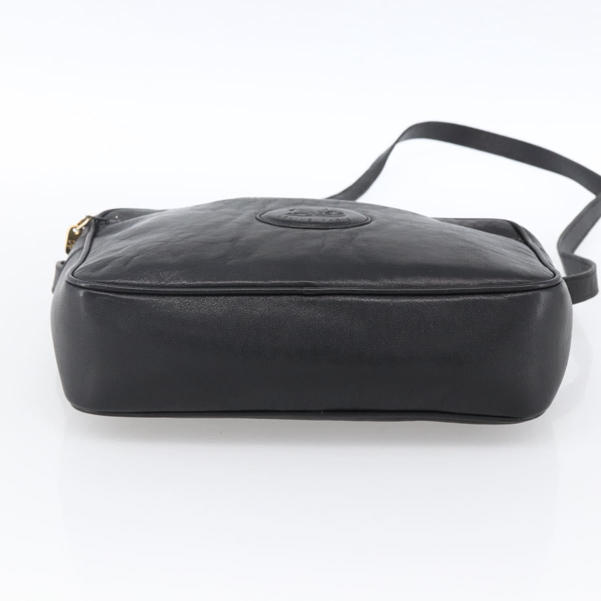 CELINE Shoulder Bag Leather Black Gold Auth bs33579