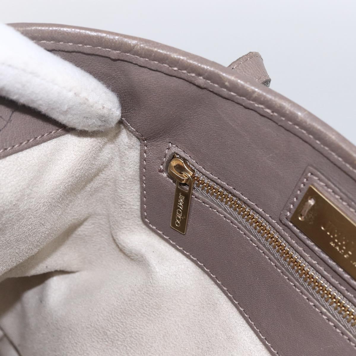 Jimmy Choo Tote Bag Leather Gray Auth bs33580