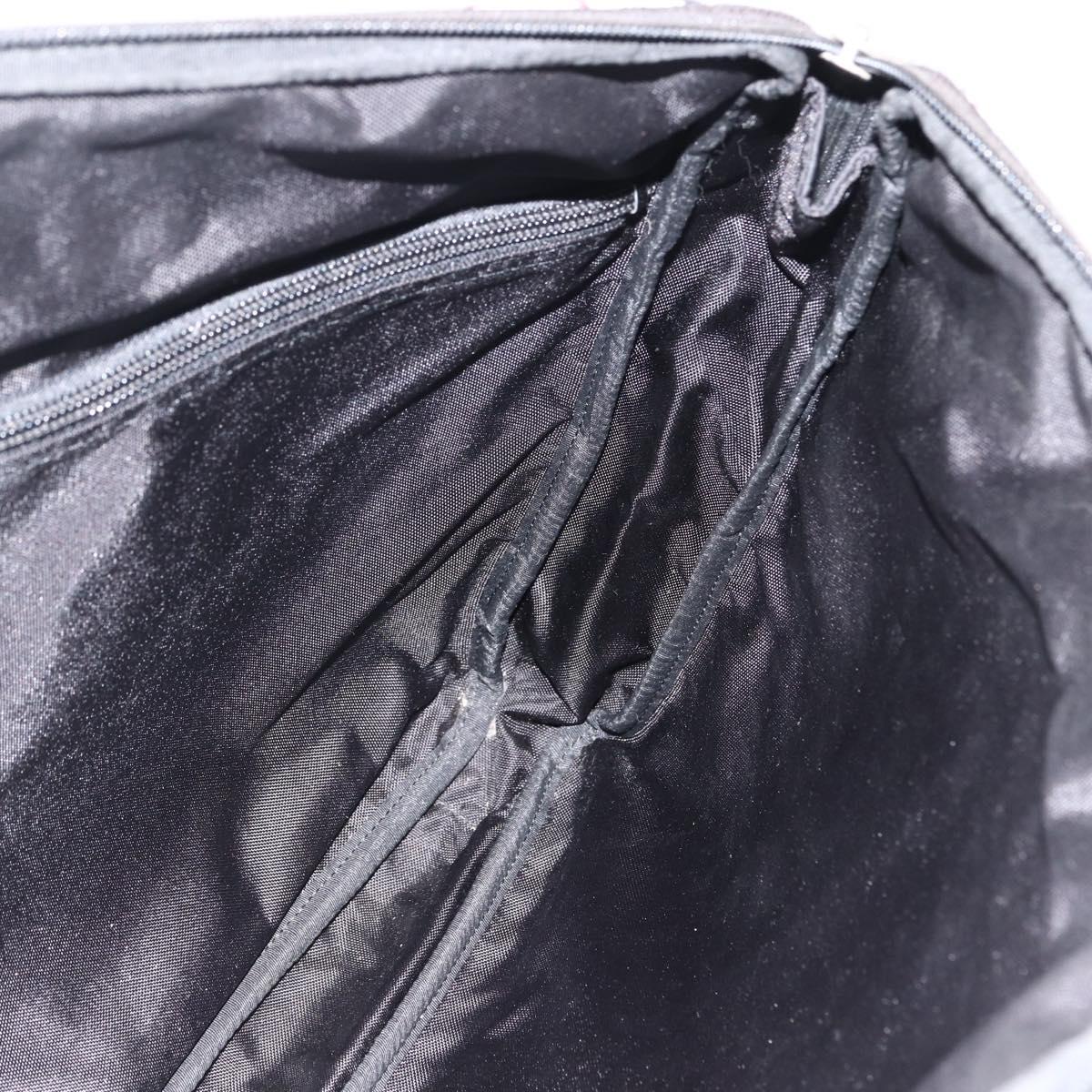 BURBERRY Nova Check Black label Hand Bag Nylon Silver Black Auth bs33588