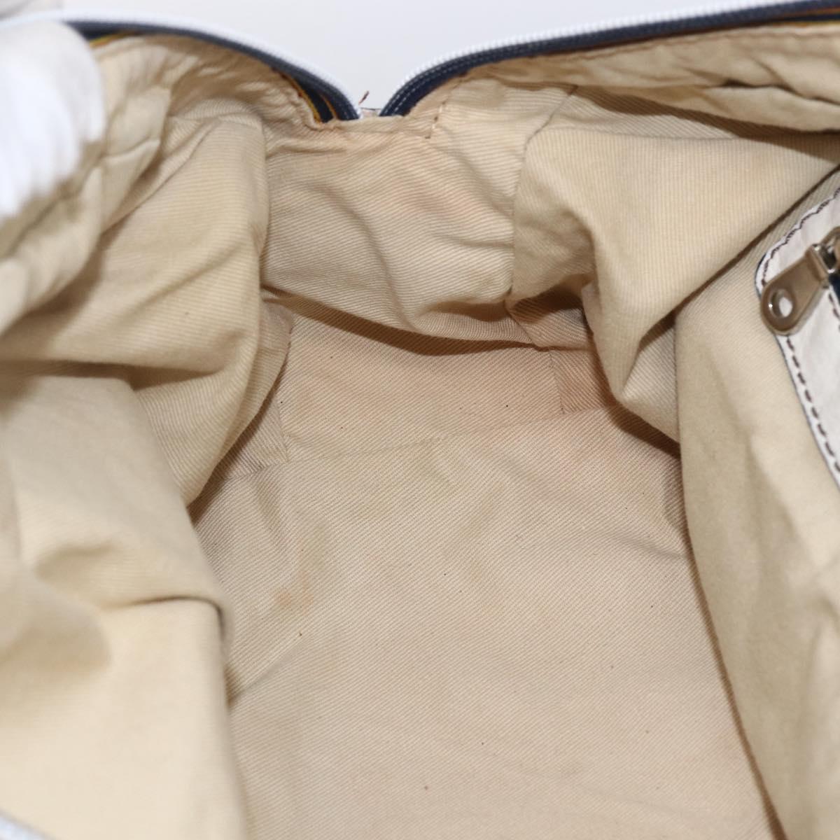 Chloe Hand Bag Leather White Silver Auth bs33592