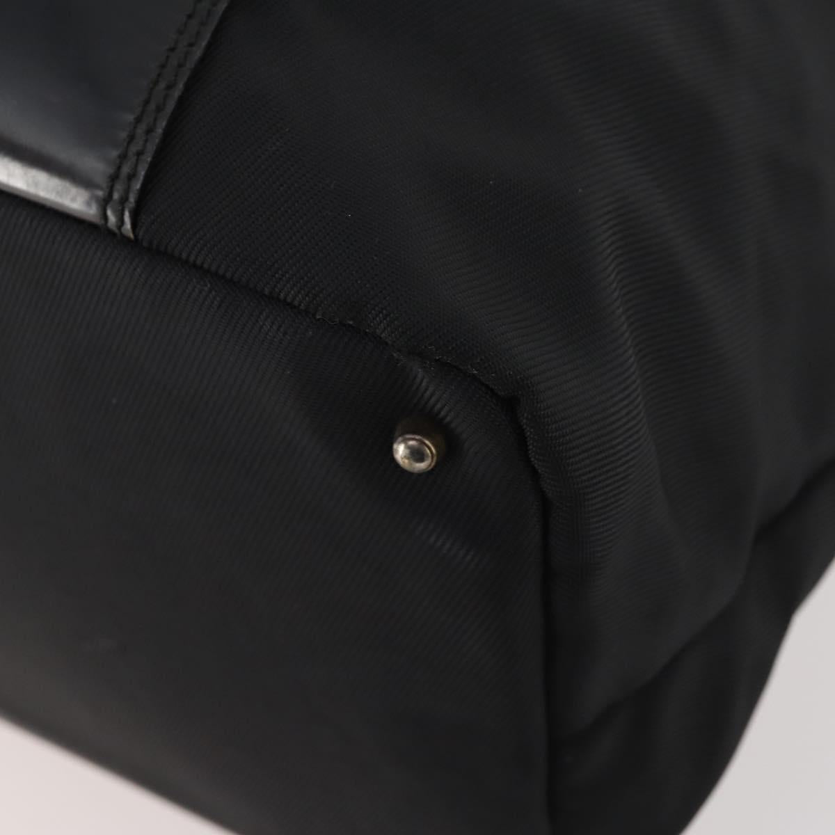 GUCCI Boston Bag Nylon Black Silver 019 2855 0530 508 Auth bs33595