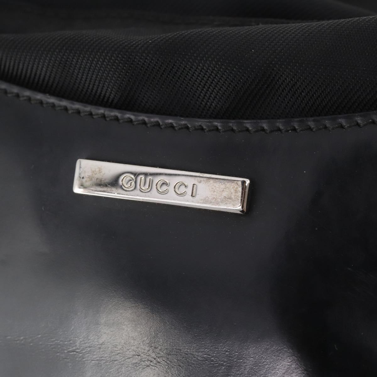 GUCCI Boston Bag Nylon Black Silver 019 2855 0530 508 Auth bs33595