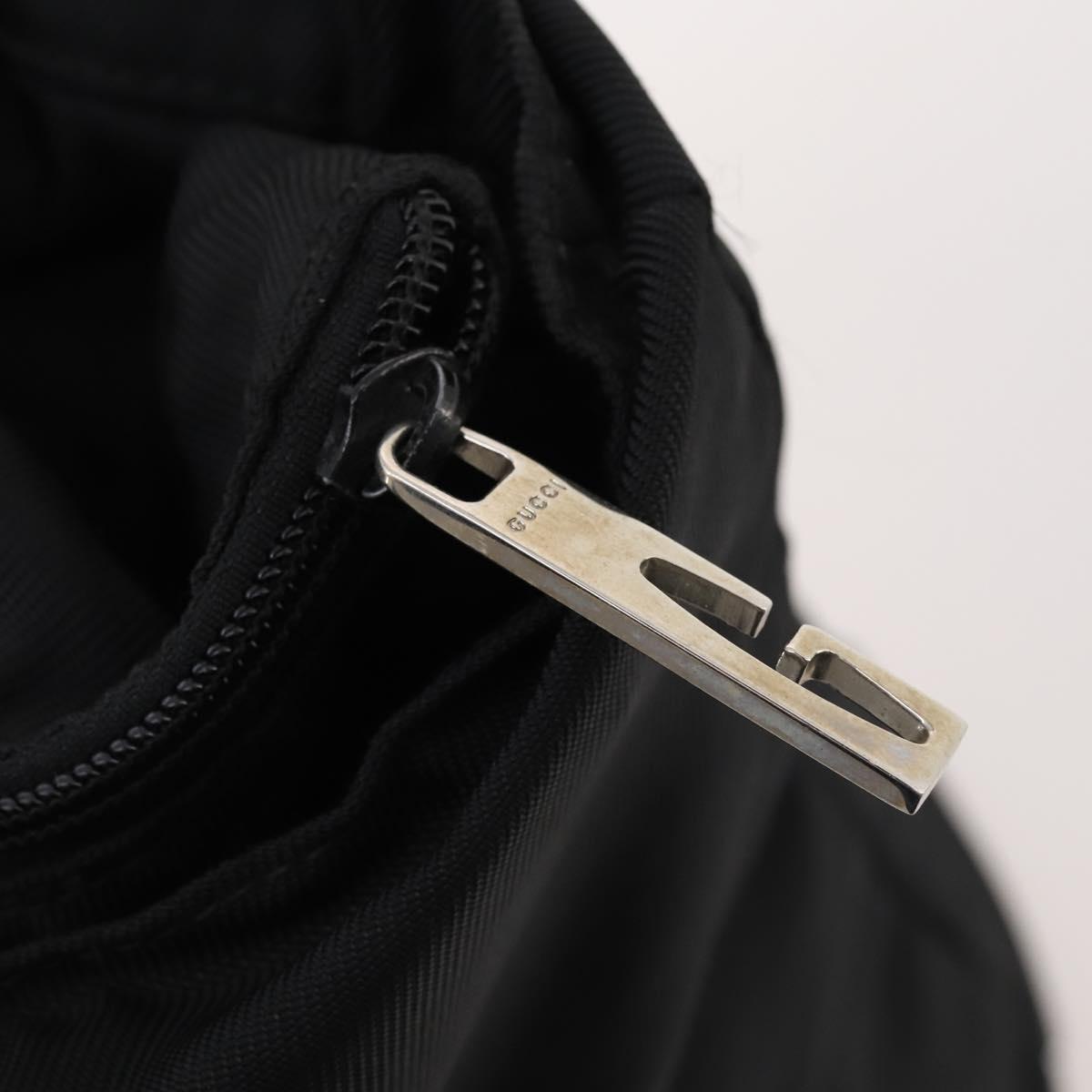 GUCCI Boston Bag Nylon Black Silver 019 2855 0530 508 Auth bs33595