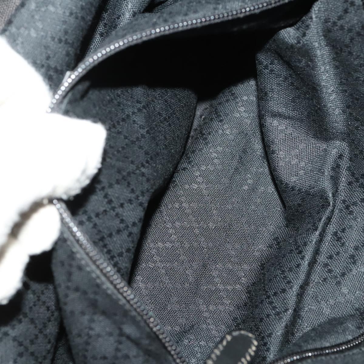 GUCCI Boston Bag Nylon Black Silver 019 2855 0530 508 Auth bs33595