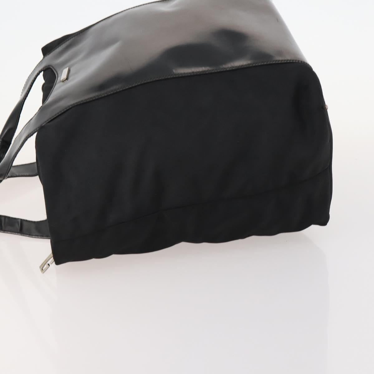 GUCCI Boston Bag Nylon Black Silver 019 2855 0530 508 Auth bs33595