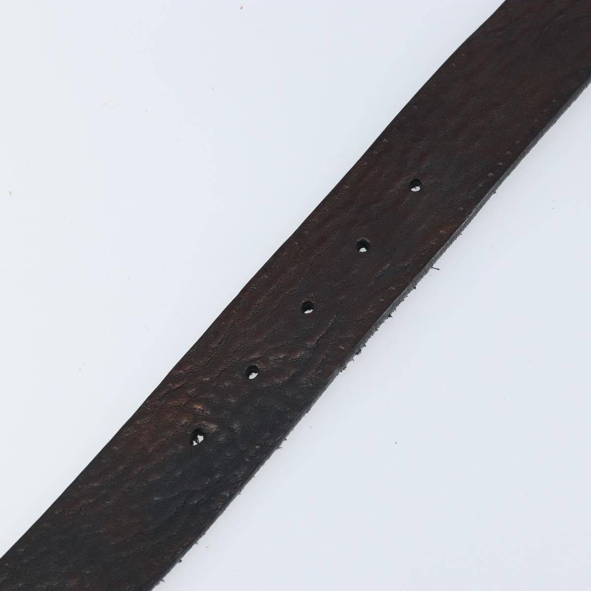 GUCCI Belt Leather 42.5"" Brown Silver 256262 Auth bs33597