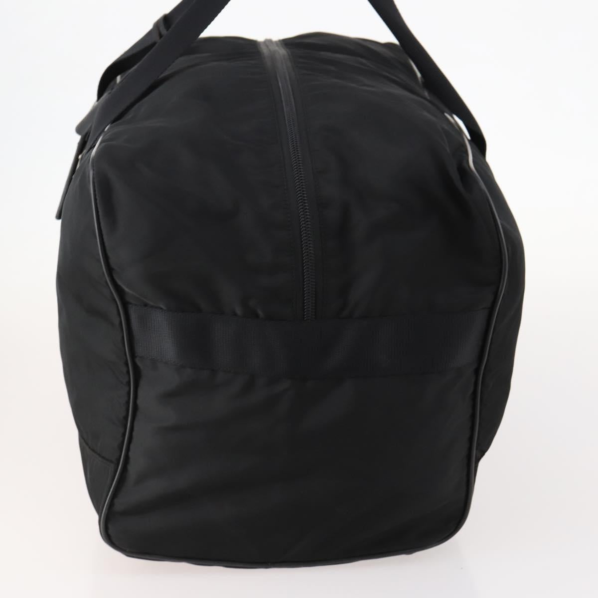 PRADA Boston Bag Nylon Black Silver Auth bs33603