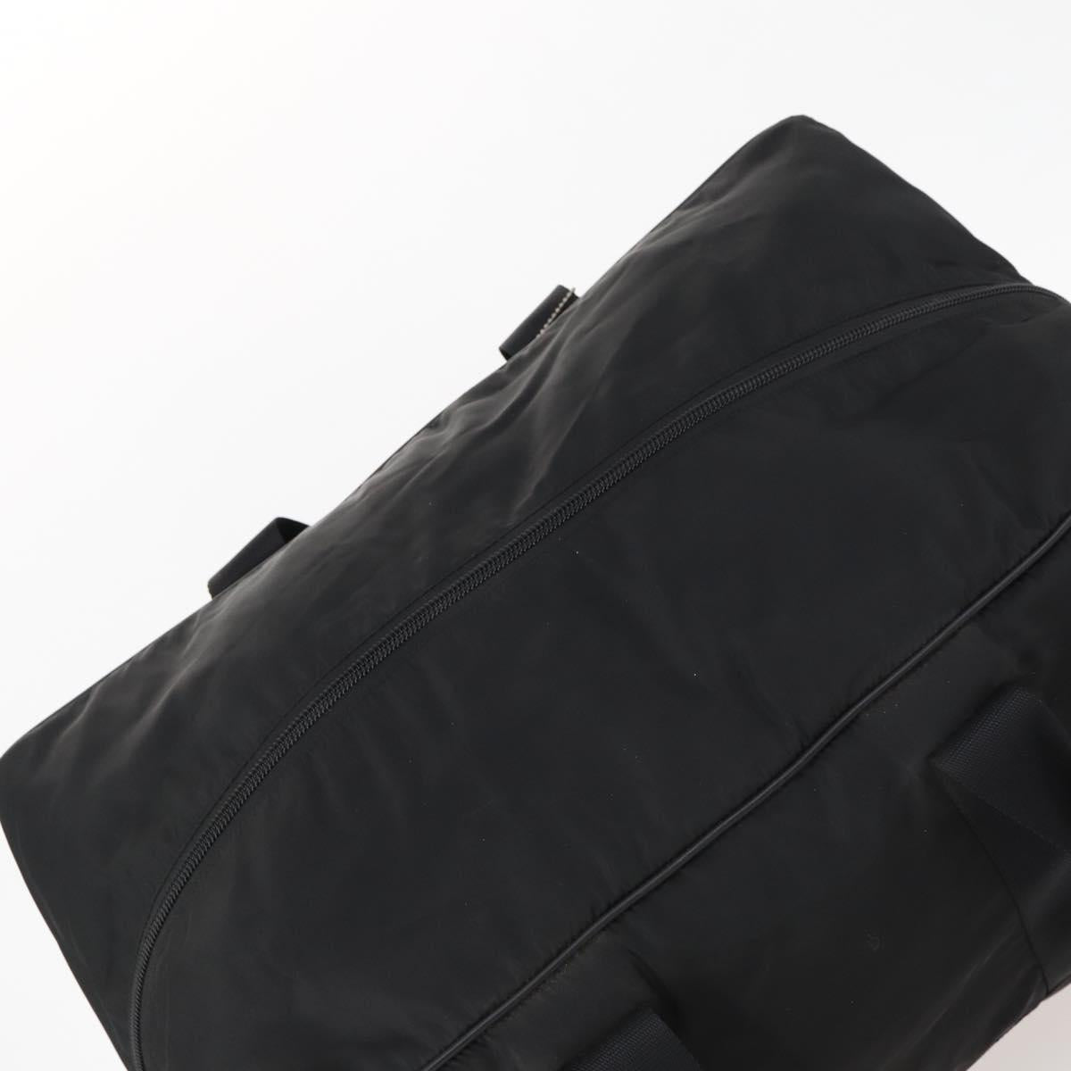 PRADA Boston Bag Nylon Black Silver Auth bs33603