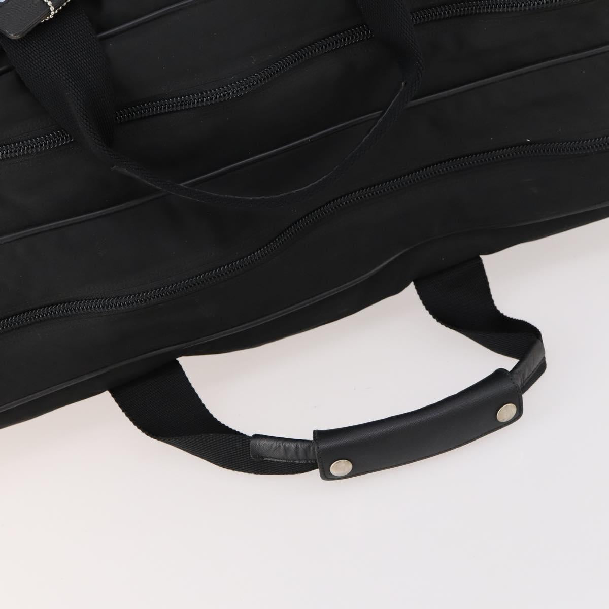 PRADA Boston Bag Nylon Black Silver Auth bs33605
