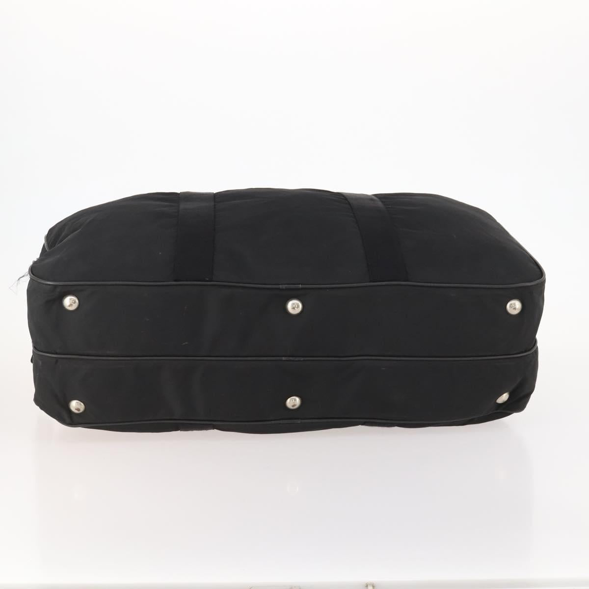 PRADA Boston Bag Nylon Black Silver Auth bs33605