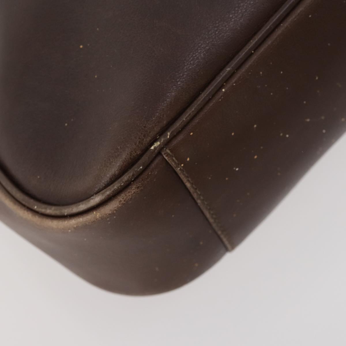 GUCCI Bamboo Hand Bag Leather 2way Brown Gold 001 3444 1638 Auth bs33606
