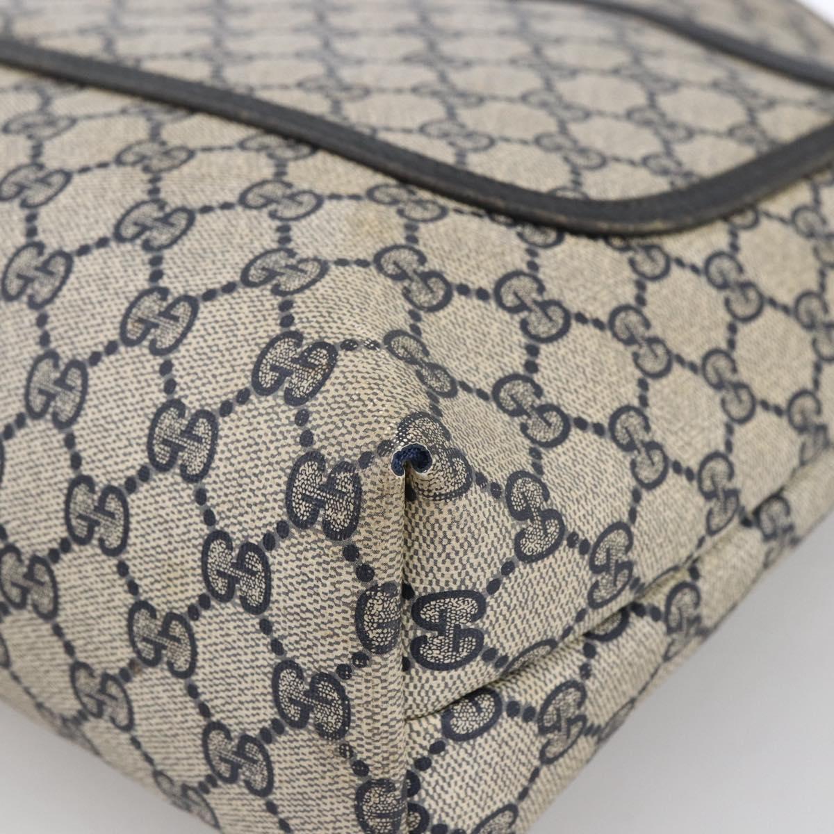 GUCCI GG Supreme Sherry Line Tote Bag PVC Navy Gold 120 02 003 Auth bs33609