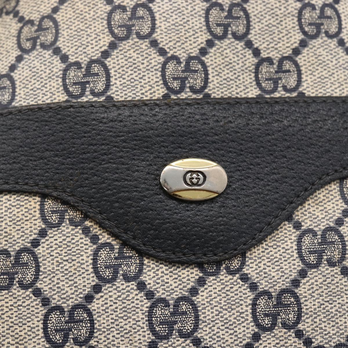 GUCCI GG Supreme Sherry Line Tote Bag PVC Navy Gold 120 02 003 Auth bs33609