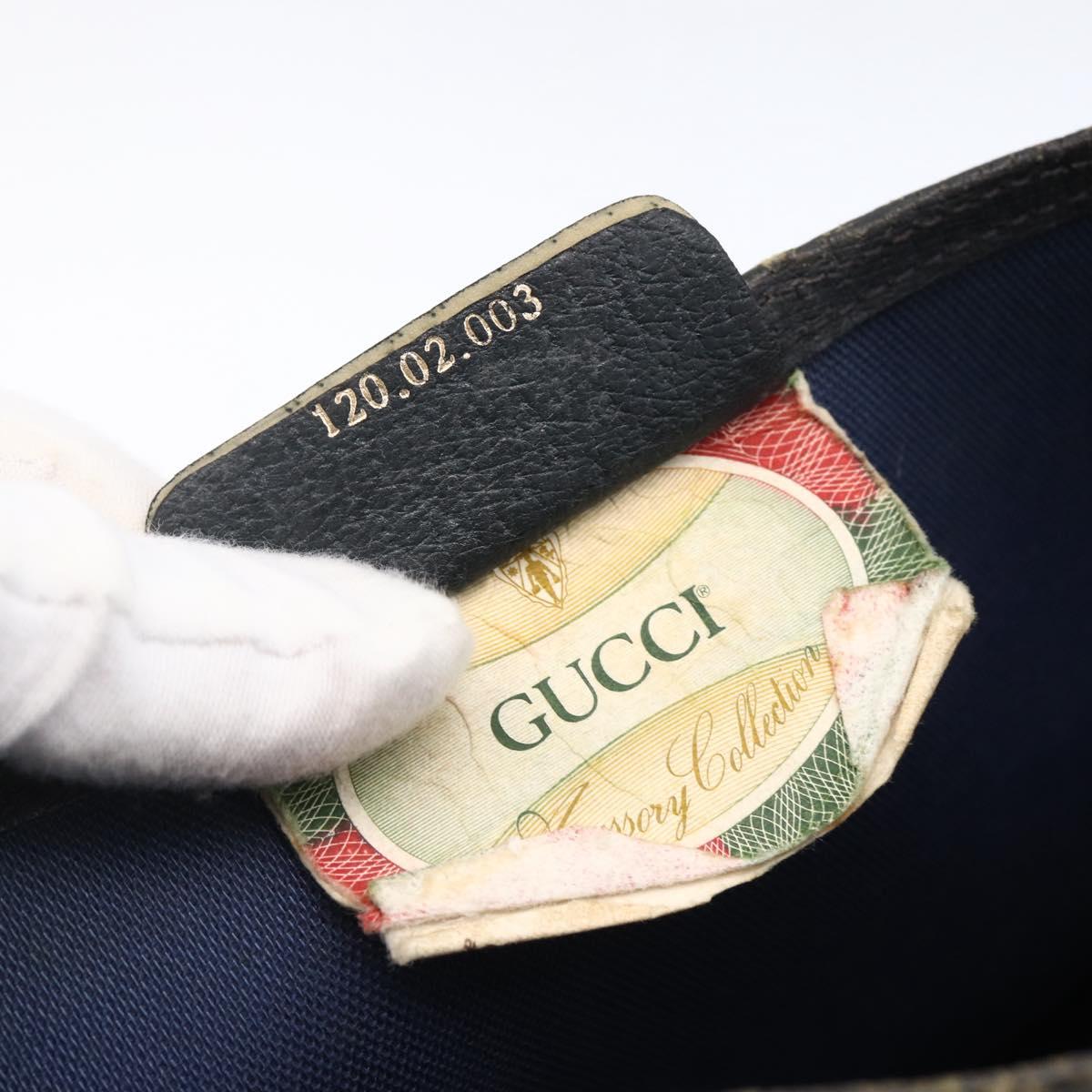 GUCCI GG Supreme Sherry Line Tote Bag PVC Navy Gold 120 02 003 Auth bs33609