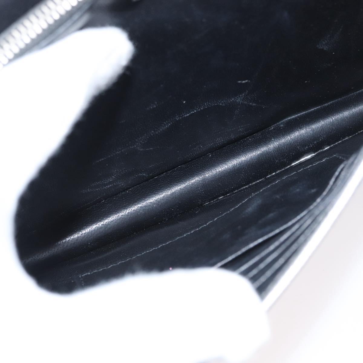 PRADA Chain Shoulder Bag Safiano leather Silver Auth bs33612