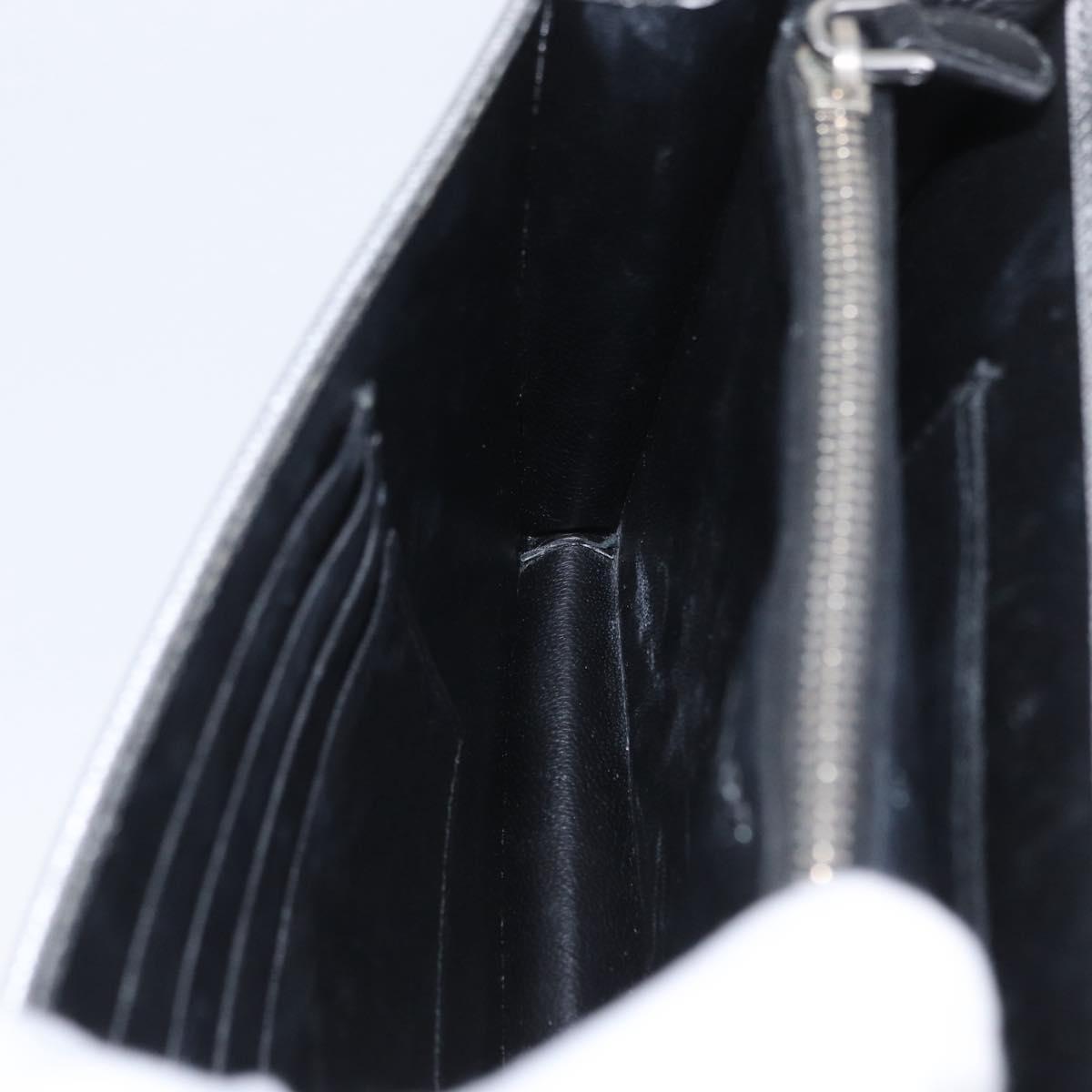 PRADA Chain Shoulder Bag Safiano leather Silver Auth bs33612