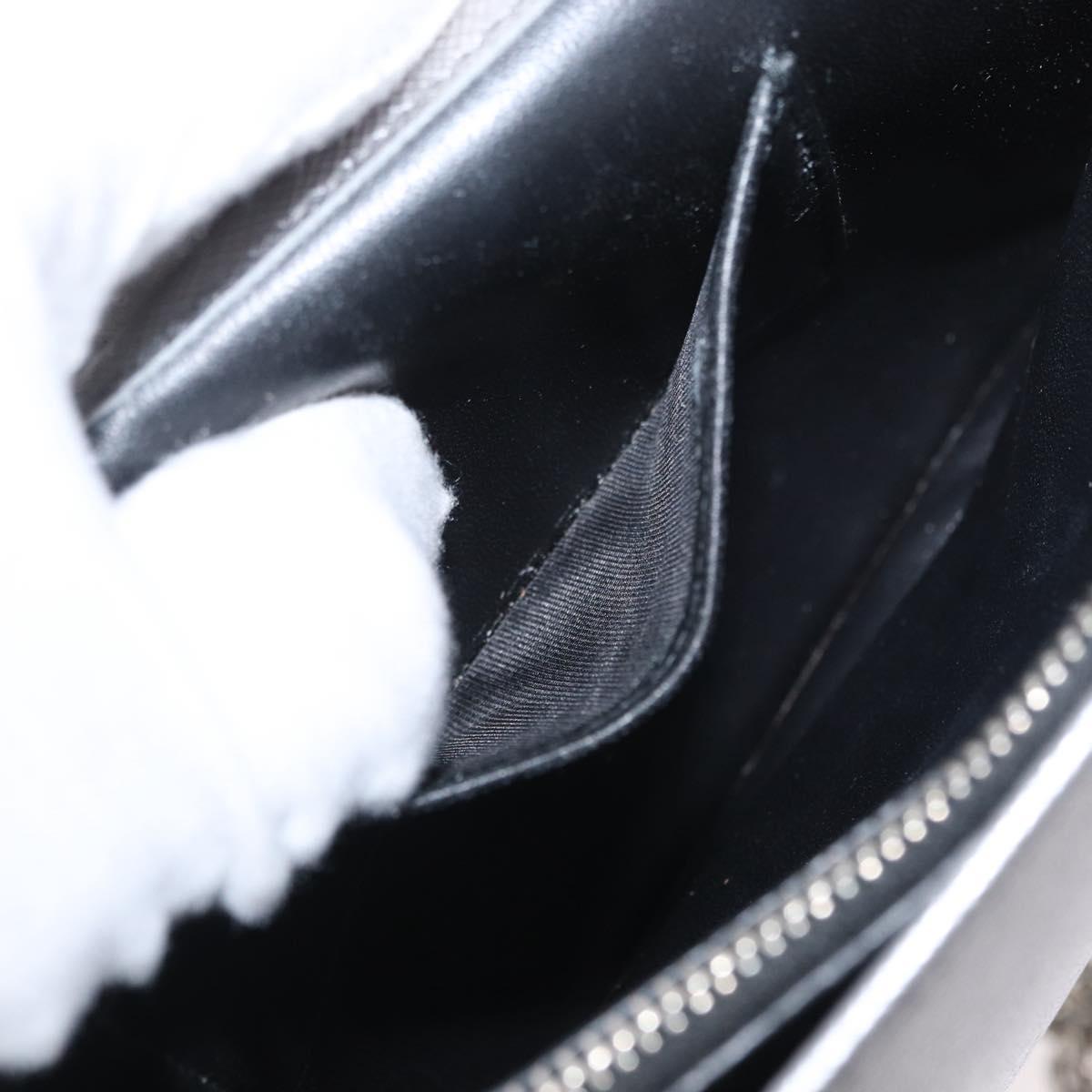 PRADA Chain Shoulder Bag Safiano leather Silver Auth bs33612