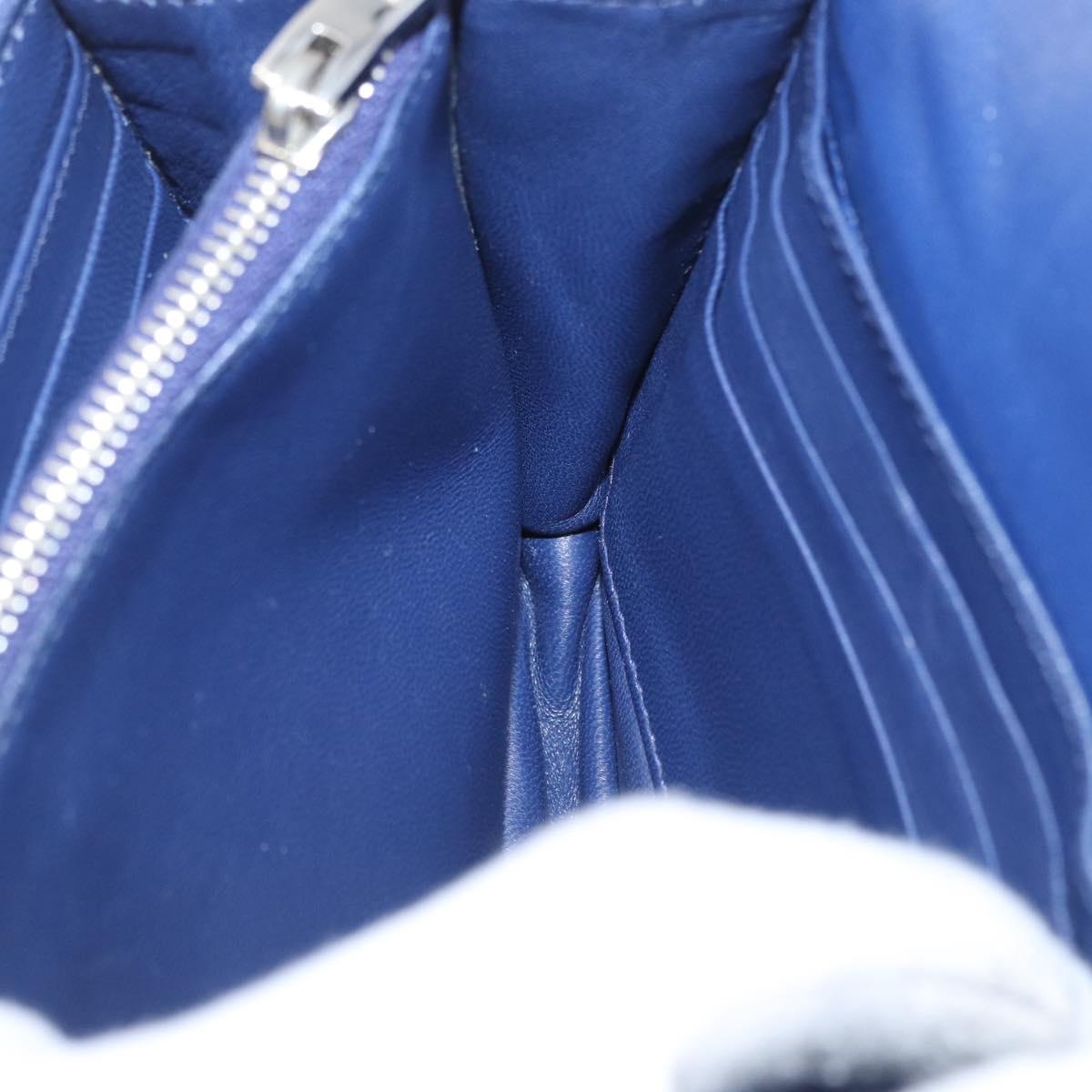 PRADA Shoulder Bag Leather Blue Silver Auth bs33613