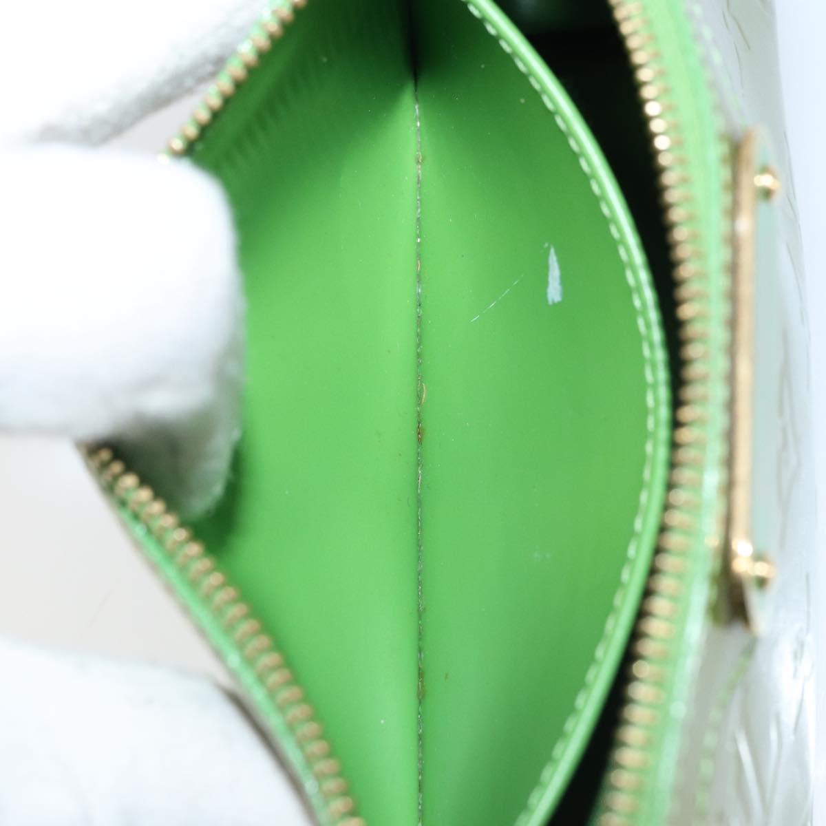LOUIS VUITTON Monogram Vernis Trousse cosmetics Pouch Green M93649 Auth bs33617