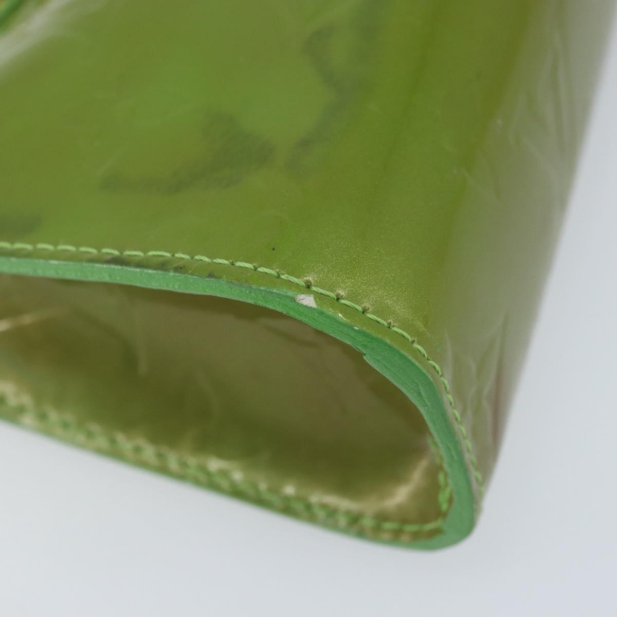LOUIS VUITTON Monogram Vernis Trousse cosmetics Pouch Green M93649 Auth bs33617
