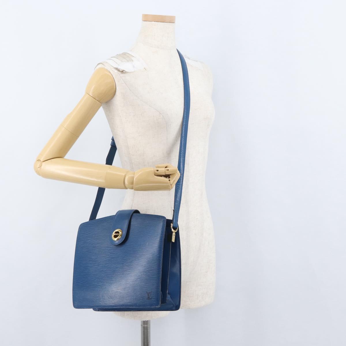 LOUIS VUITTON Epi Capuchin Shoulder Bag Blue M52345 LV Auth bs33618