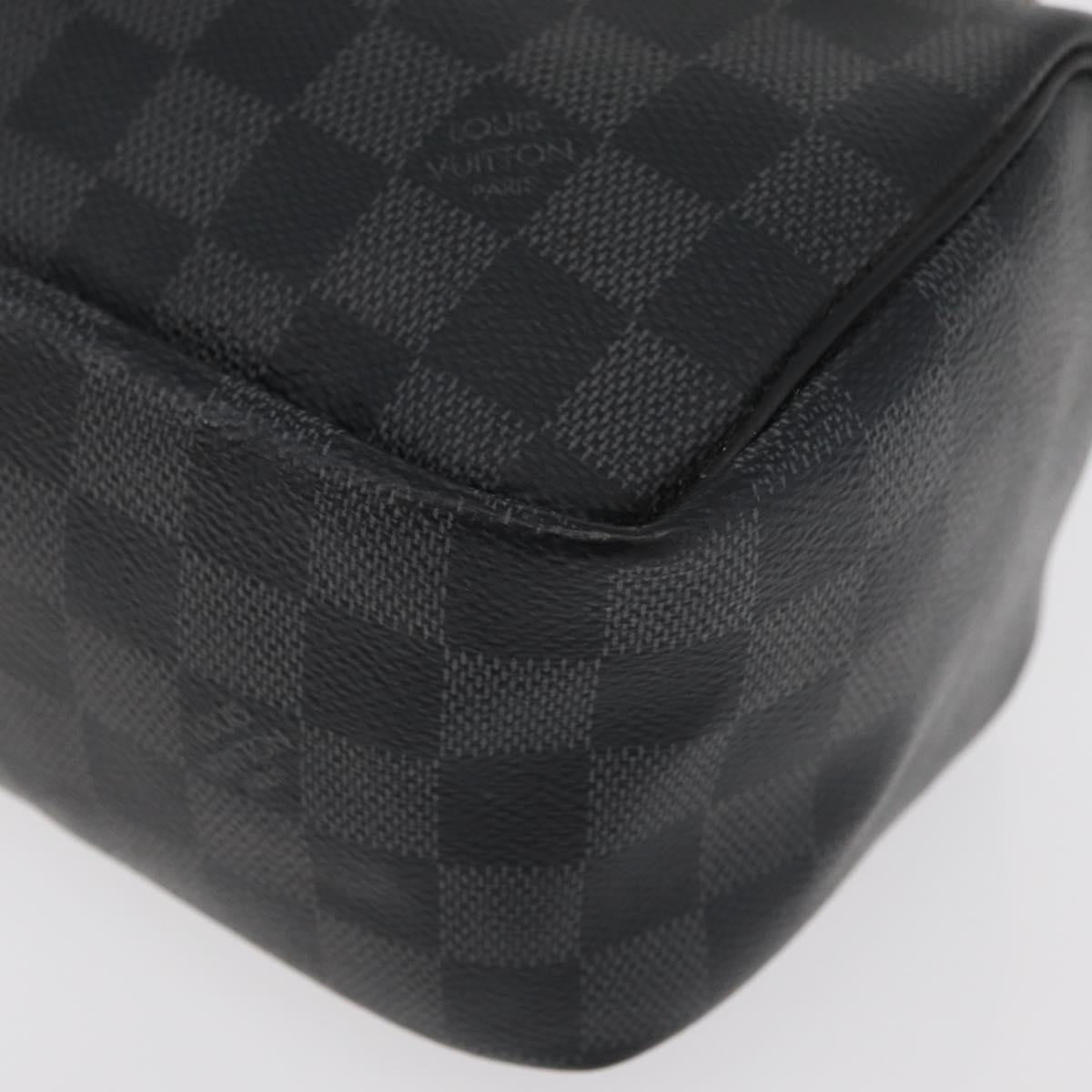 LOUIS VUITTON Damier Graphite Toilet Pouch Clutch Bag N47625 LV Auth bs33619
