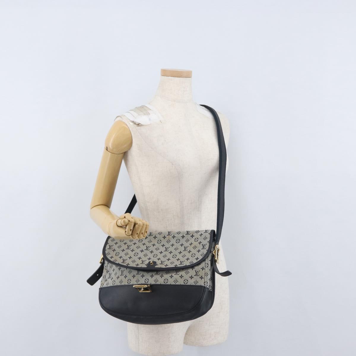 LOUIS VUITTON Monogram Mini Belanger Shoulder Bag Blue M92670 LV Auth bs33620
