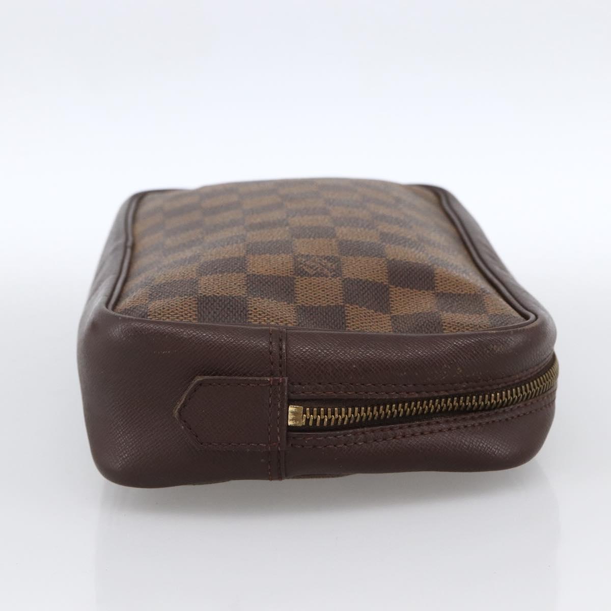 LOUIS VUITTON Damier Ebene Trousse Toilette Clutch Bag N47623 LV Auth bs33621