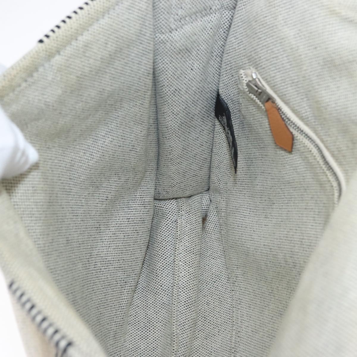 HERMES Fourre Tout Bassas PM Shoulder Bag Canvas Gray Auth bs33632