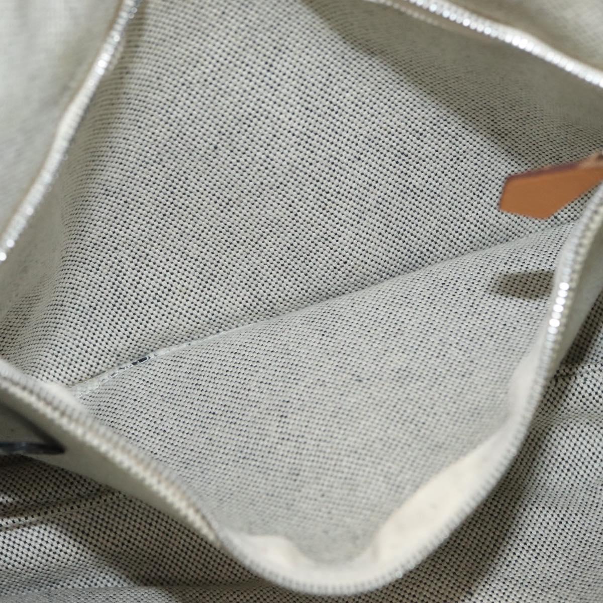 HERMES Fourre Tout Bassas PM Shoulder Bag Canvas Gray Auth bs33632